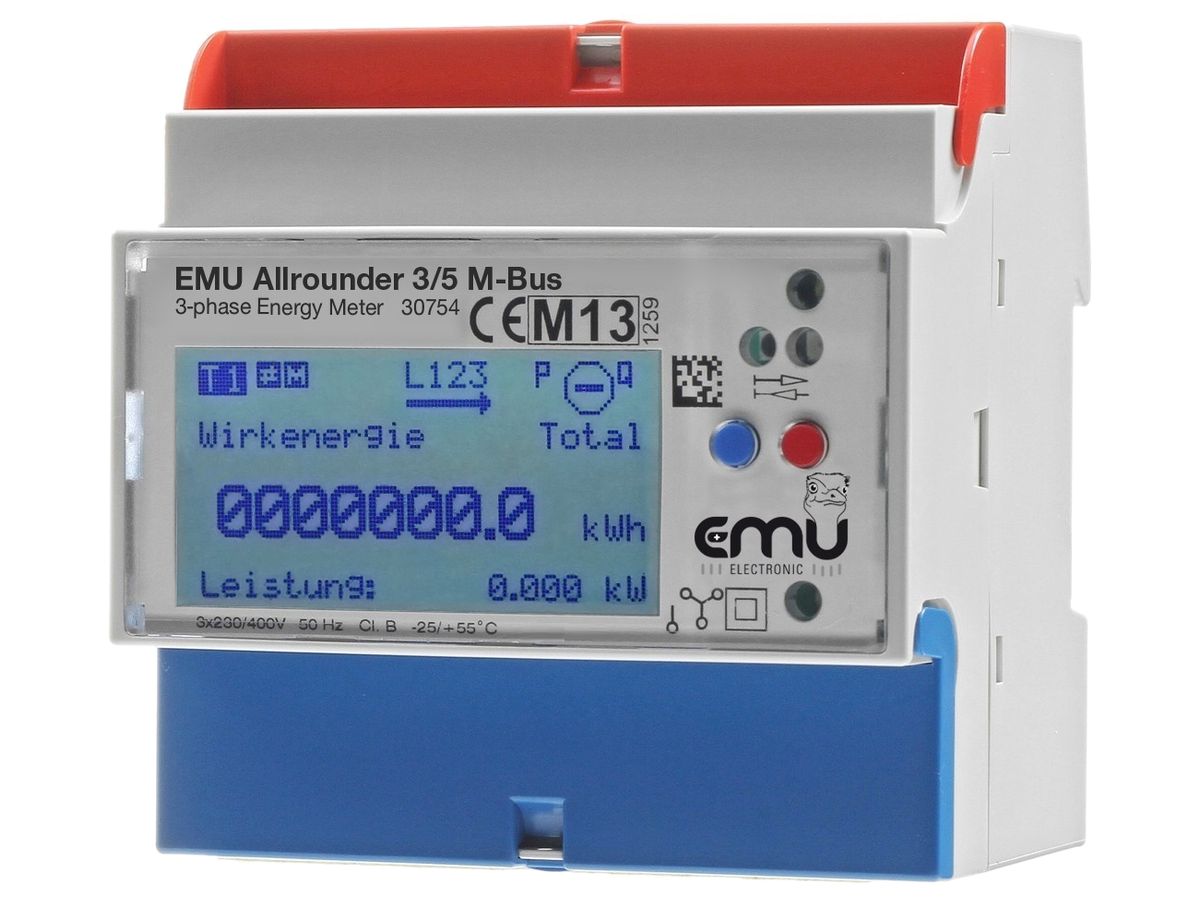 REG-Energiezähler EMU 3L 5A/1A 230/400VAC M-Bus