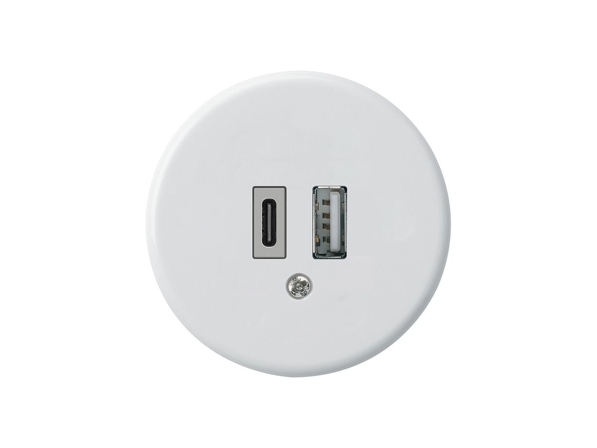 USB-Ladesteckdose basico 18W PD 1×Typ A 1×Typ C weiss