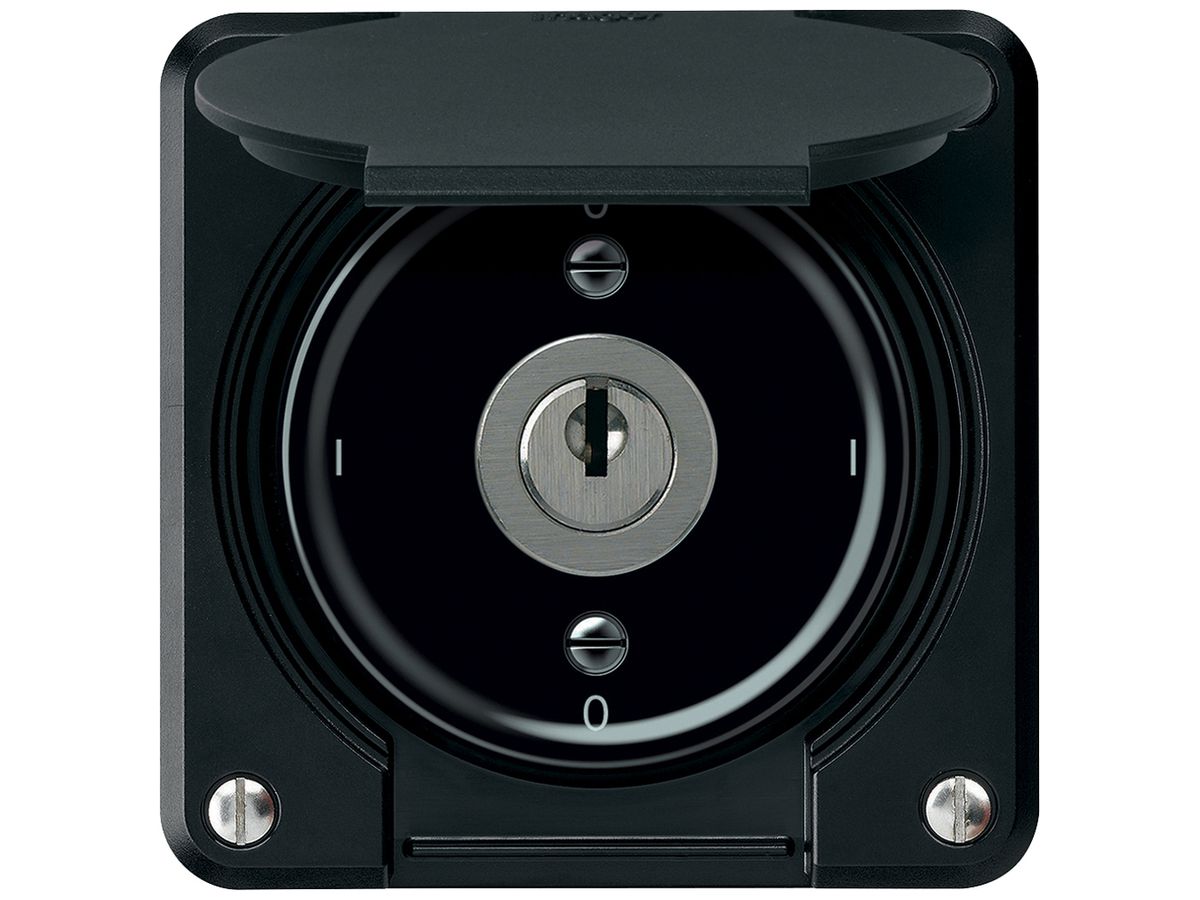 Schlüsselschalter robusto Ausschalter 3×1-polig 16A 250V 86×86mm schwarz