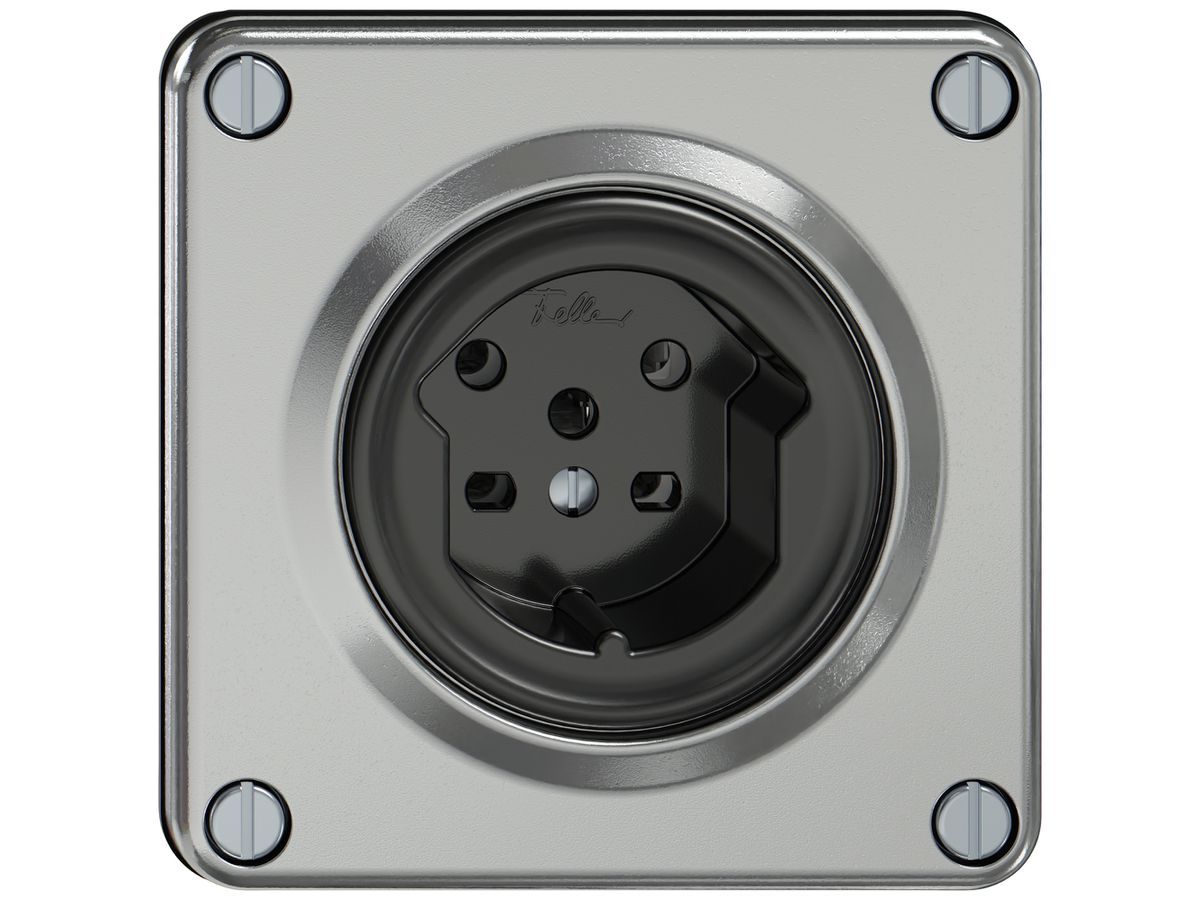 Steckdose ELEMENT SNAPFIX® 1×Typ 15 10A 440V IP20 alu