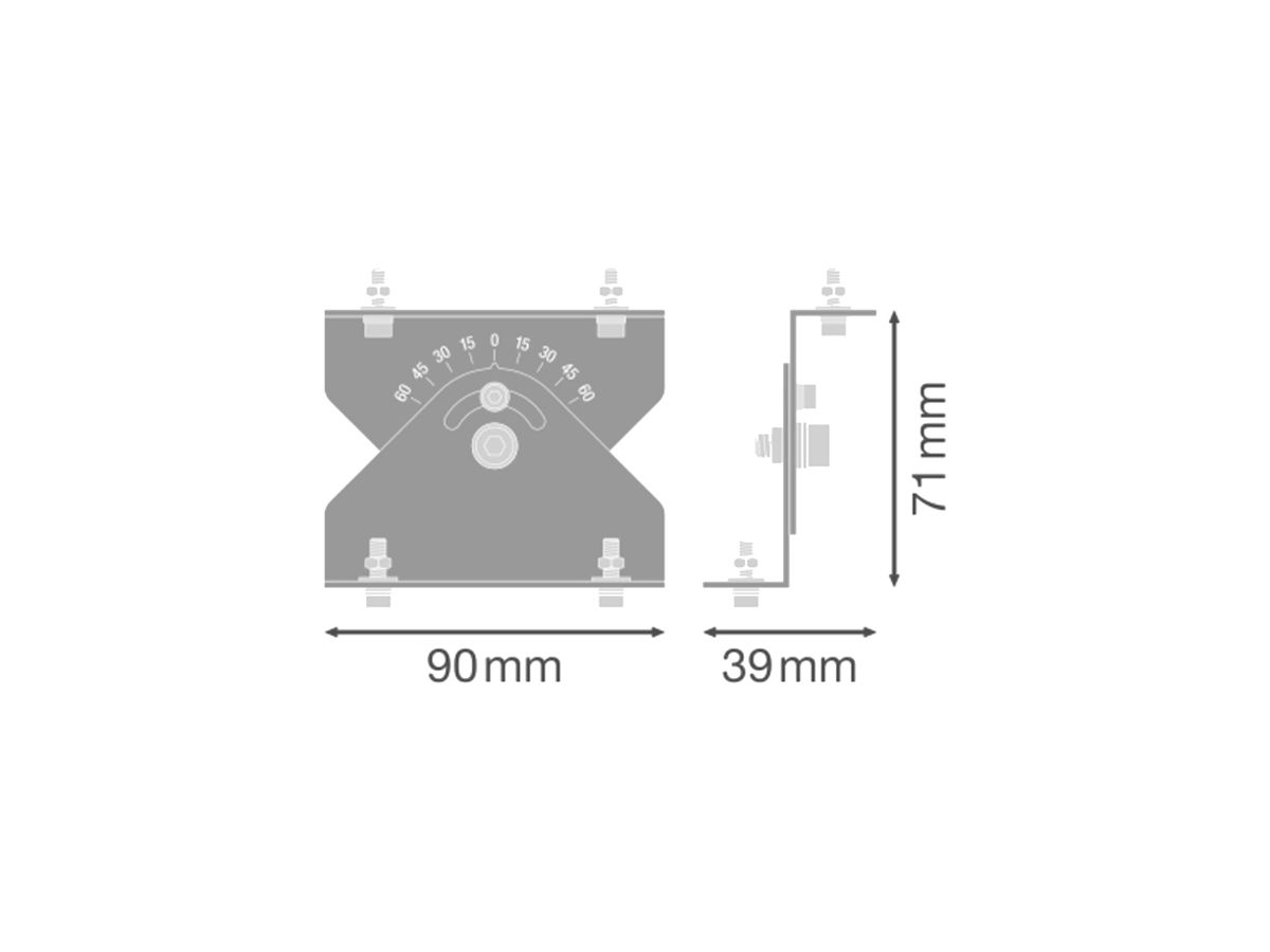 Montageset LEDVANCE LOW BAY FLEX Stahl 90×42×71mm weiss 2er-Set