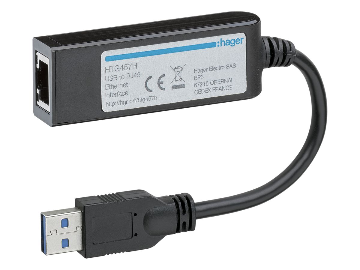 Schnittstellenadapter Hager HTG457H USB zu Ethernet