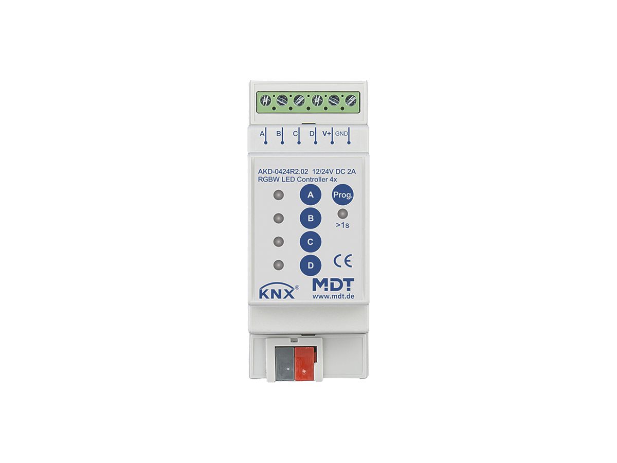 REG-LED-Betriebsgerät KNX MDT AKD-0424R2.02 2-Kan 48W 12…24V 2TE