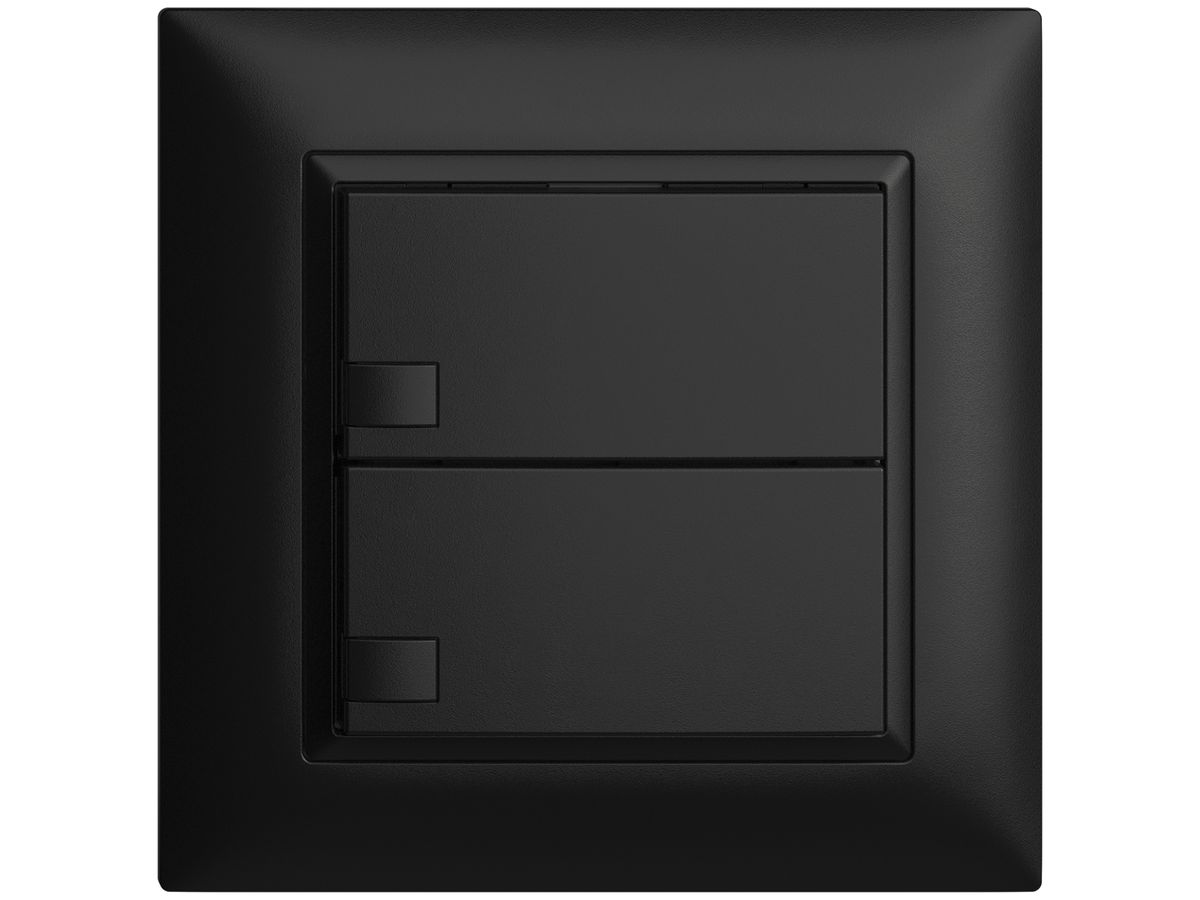 UP-Universaltaster 2×1T Steckklemme EDIZIOdue schwarz, ohne LED