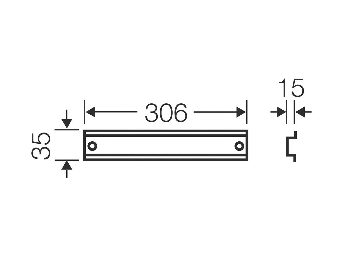 Profilschiene DIN-35 L 306 zu Apparategehäuse Gr.2 und 4