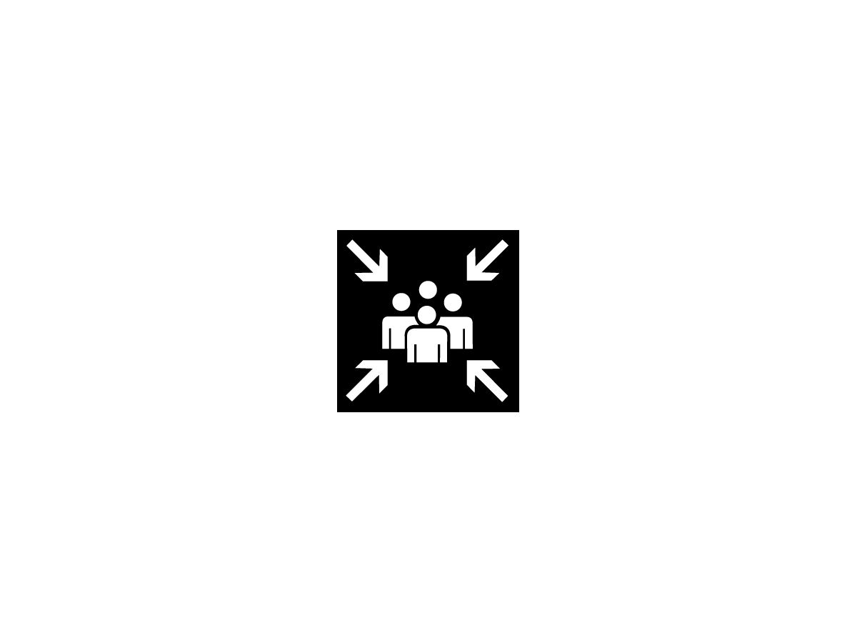 Folie neg.Symbol 'Treffpunkt' EDIZIOdue schwarz 42×42 für Lampe LED
