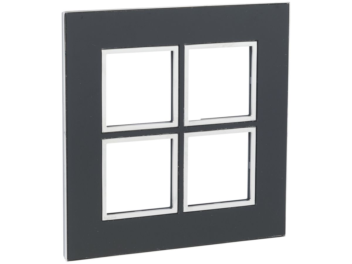 Abdeckrahmen ATO 2×2 Modul Glas-schwarz, mit Zierrahmen