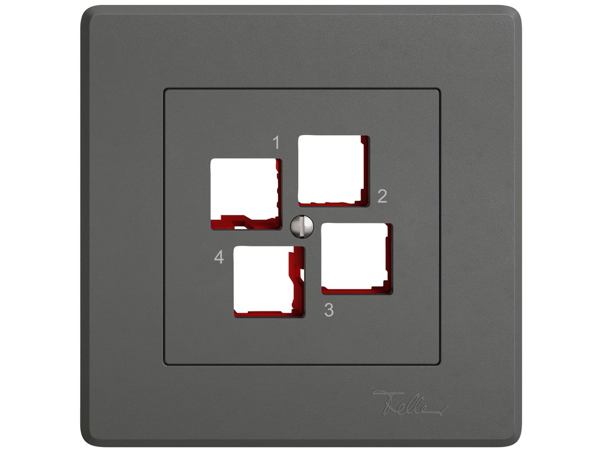 UP-Montageset EDIZIO.liv EASYNET S-One SNAPFIX® gerade 4×RJ45 dgu