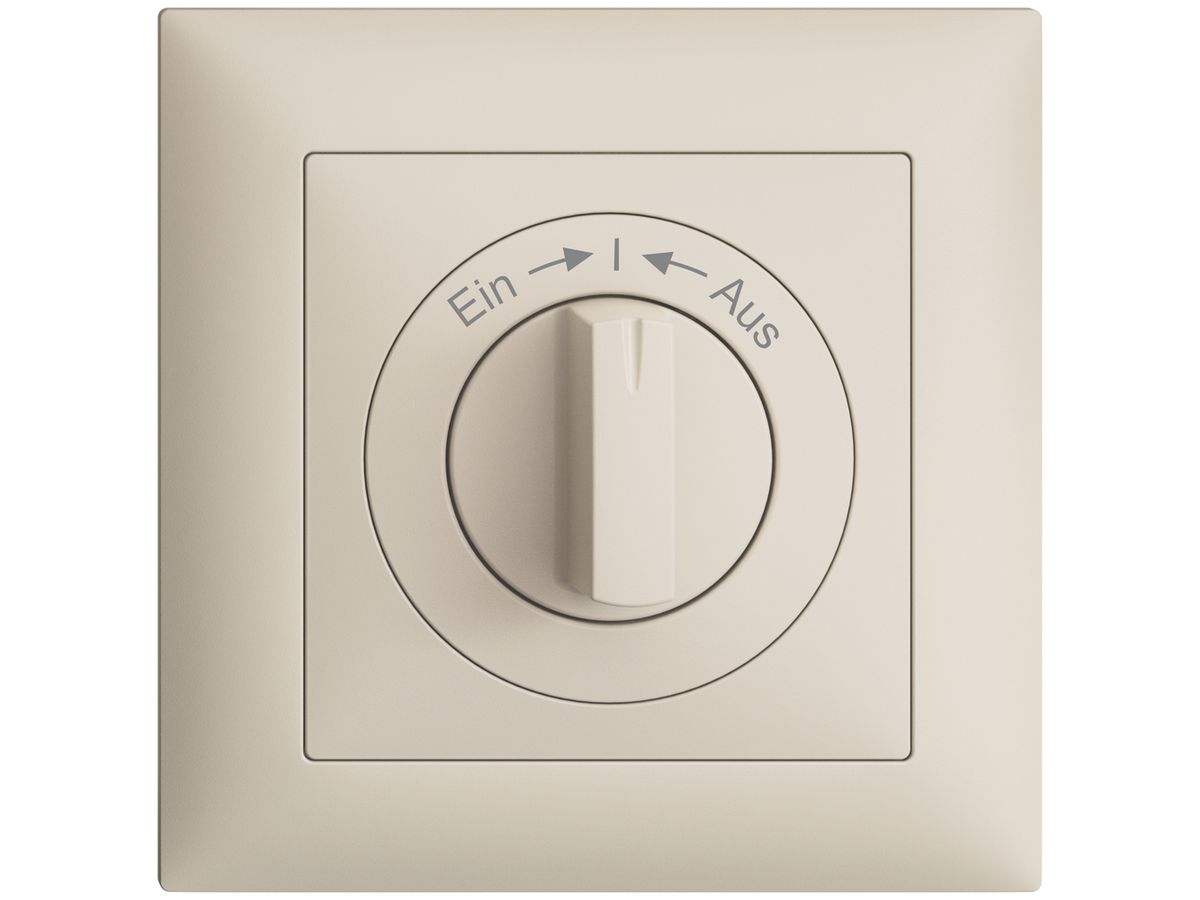 Frontset Ein->I<-Aus EDIZIOdue crema 88×88mm für Drehschalter