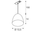 Pendelleuchte SLV PARA CONE GU10 35W 1-Ph.-Adapter Ø135mm weiss
