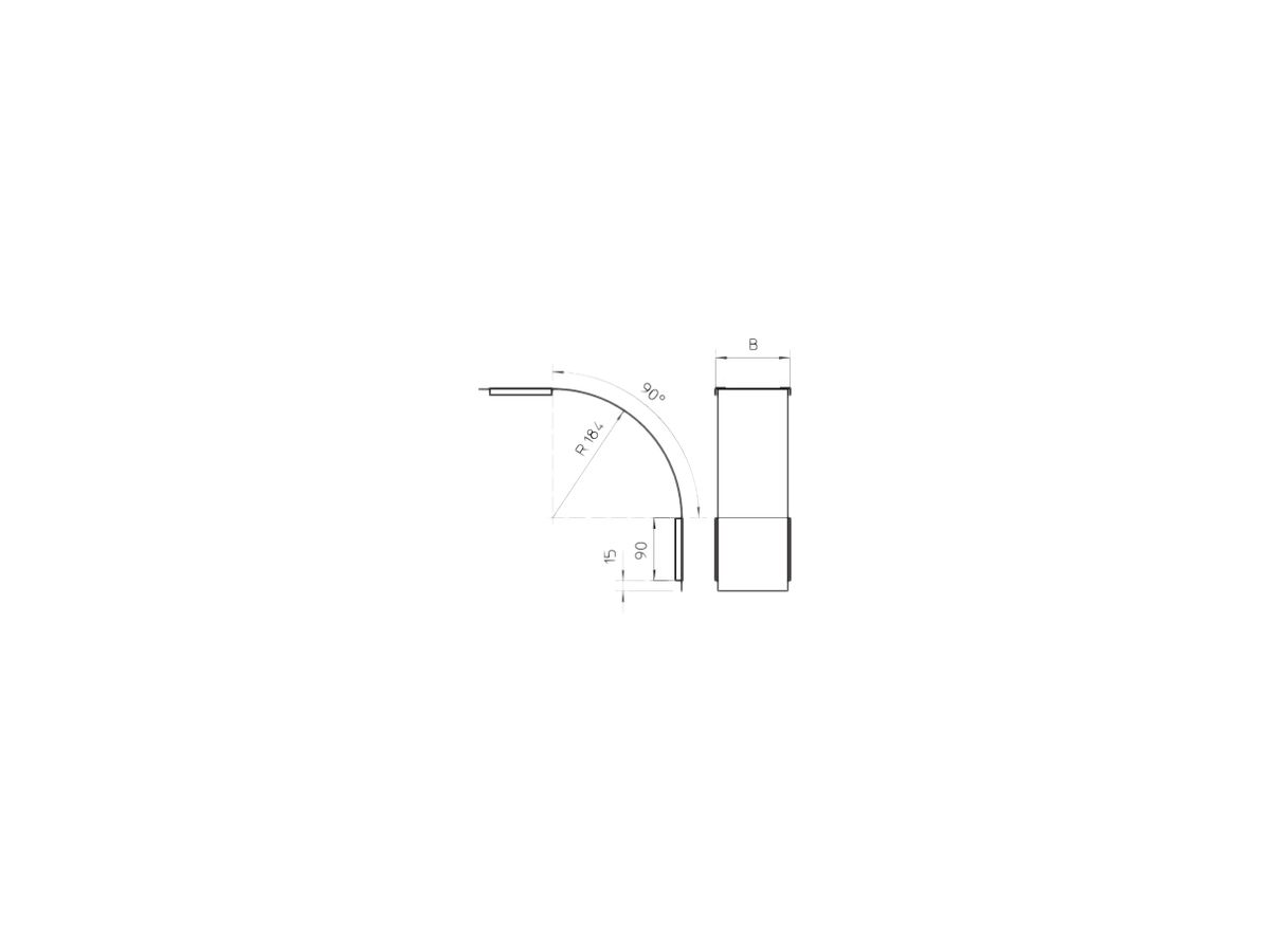 Deckel Bettermann zu Aussenbogen vertikal 90° 60×300mm Double Dip