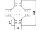 Kreuzstück BET RK 60×100mm Edelstahl A4 blank
