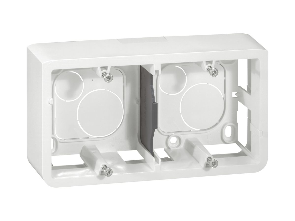 AP-Gehäuse MOS 1×2×2 Module weiss Tiefe=40mm