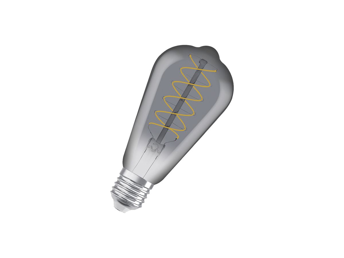 LED-Lampe LEDVANCE Vintage Edison E27 7.8W 360lm 1800K DIM Ø64×140mm rauchig