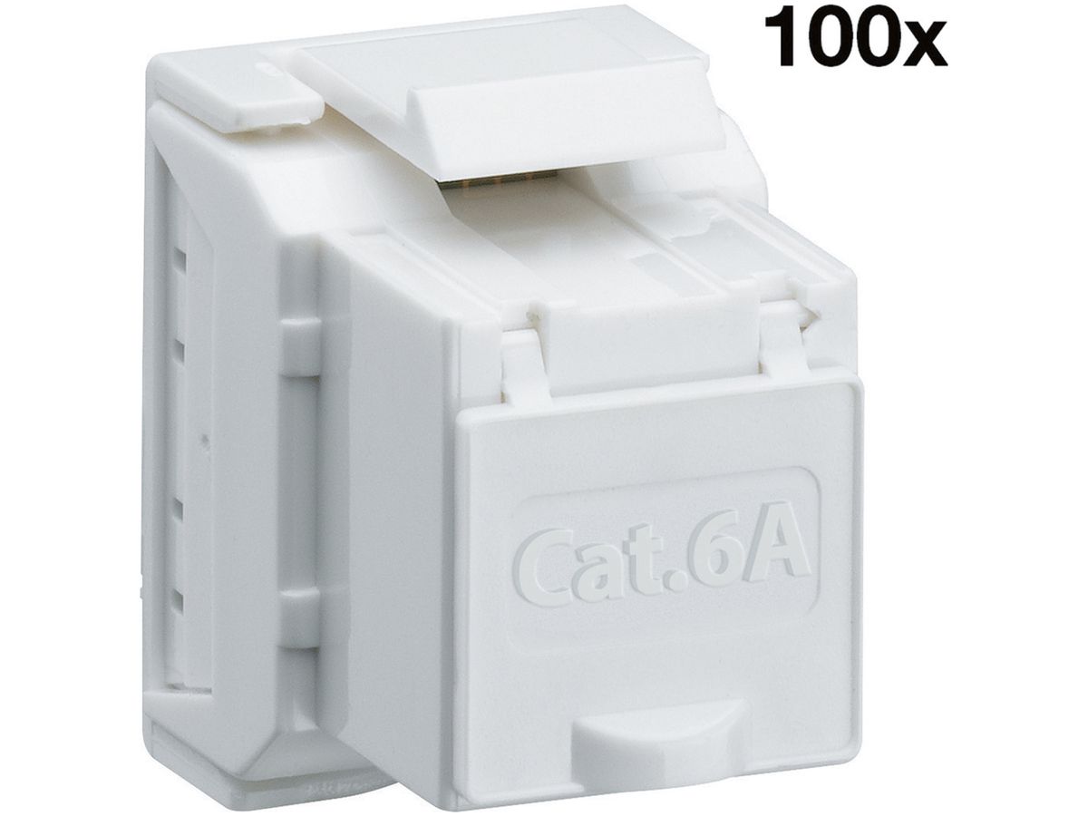 RJ45-Modul Hager HMS Kat.6a, UTP, weiss, 100 Stück