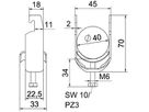 Schnellverleger BET 2056 U-Fuss Metall 34…40mm 1×Kabel Stahl tfZn