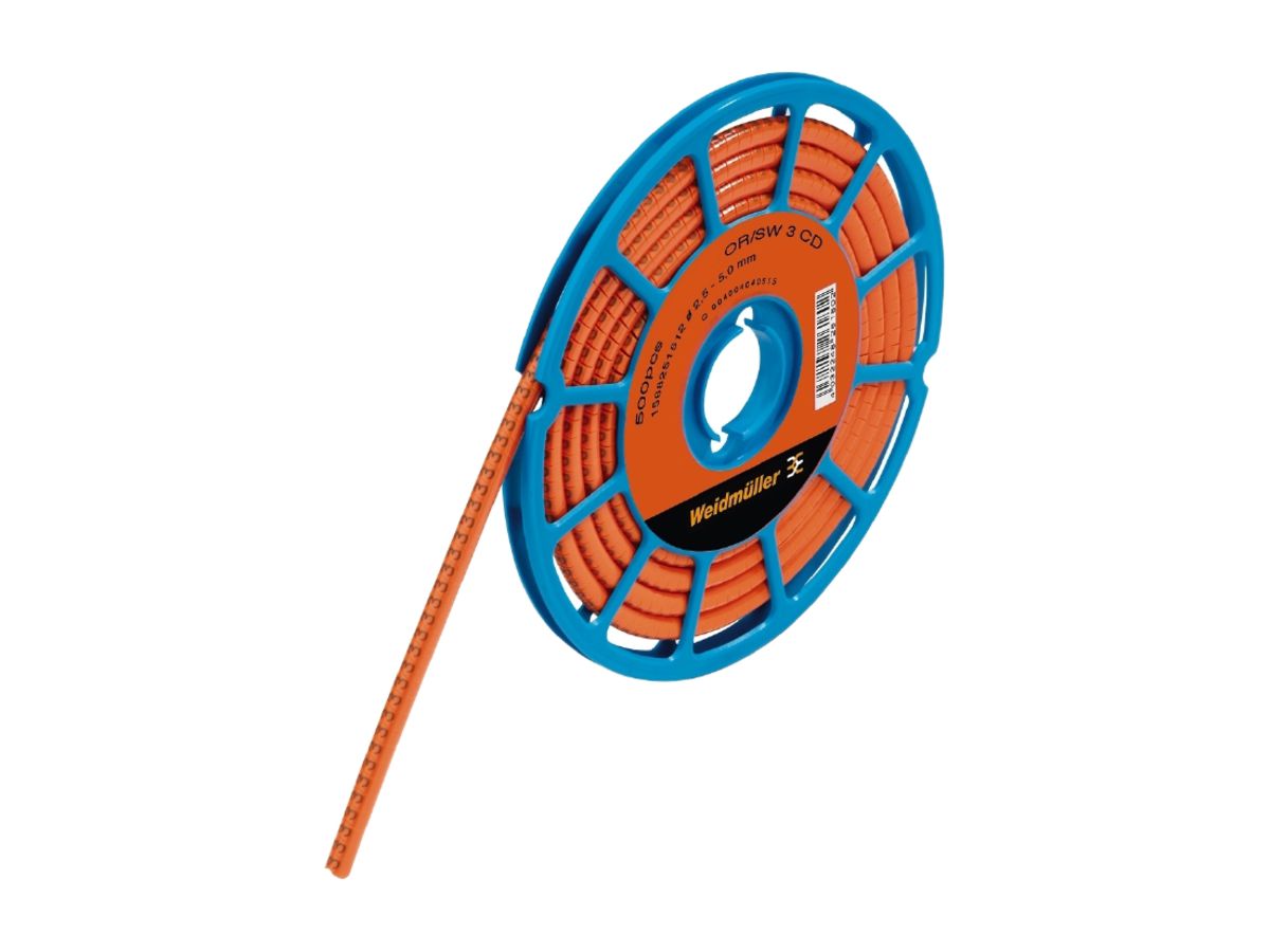 Leitermarkierer Weidmüller CLI C CD für Ø1…5mm 3×4.2mm Aufdruck: 3, orange