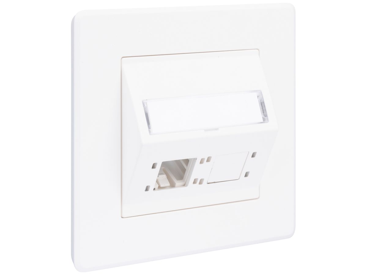 UP-Anschlussdose R&M schräg für 2 Buchsen 96×96mm weiss