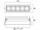 EB-LED-Spot Sylvania Domino 15W 855lm 3000K WB DALI2 171×47mm weiss
