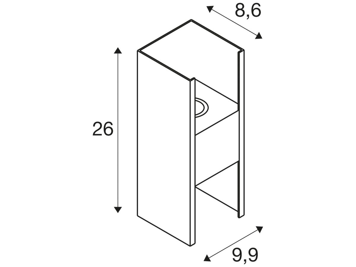 LED-Wandleuchte SLV FLATT 10W 640lm 2700K IP65 DIM direkt/indirekt anthrazit