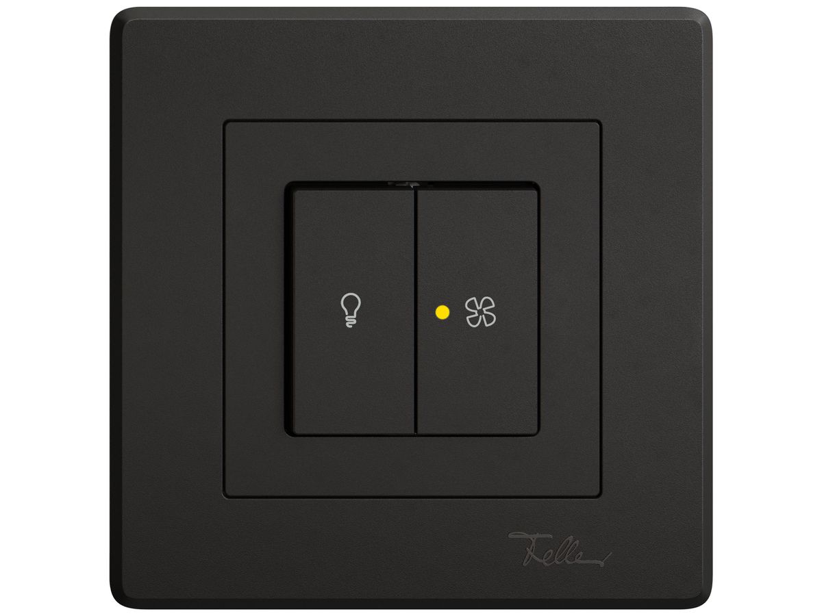 UP-Leuchtdruckschalter EDIZIO.liv SNAPFIX® für Licht&Venti 3/3/1L KS gelb sz