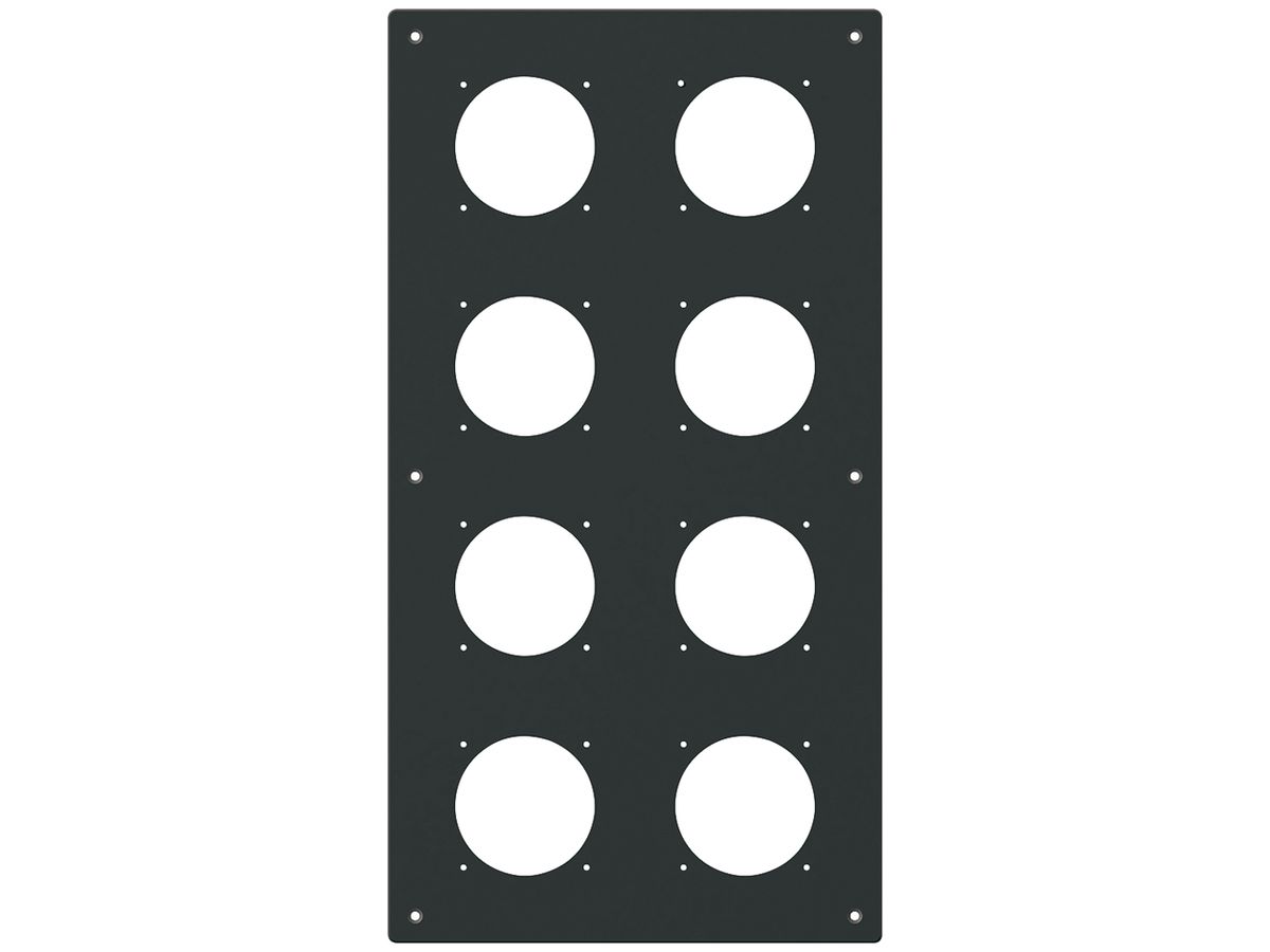 UP-Montageplatte robusto 4×2 Aluminium, schwarz