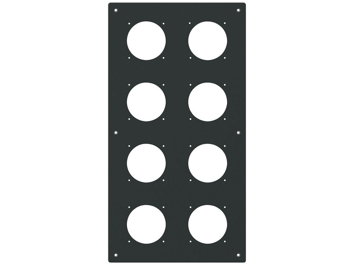 UP-Montageplatte robusto 4×2 Aluminium, schwarz