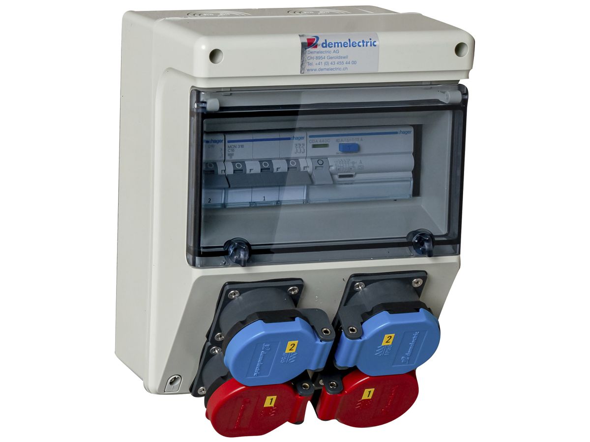 Stromverteiler DEM DB20124 40A 2×T23 2×T25 183×237×152mm
