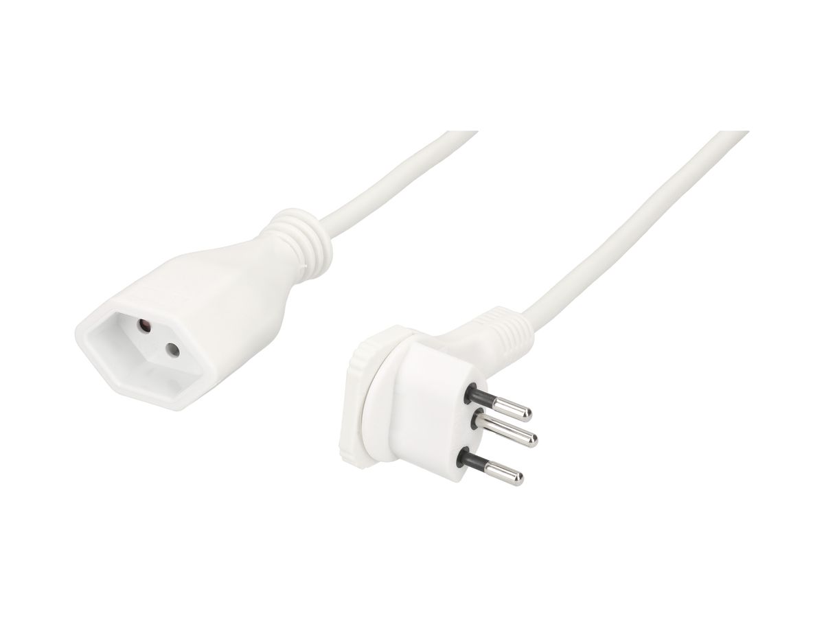 Verlängerung MAX HAURI T12 Flachwinkel/T13 Kinderschutz Td 3×1mm² 5m weiss
