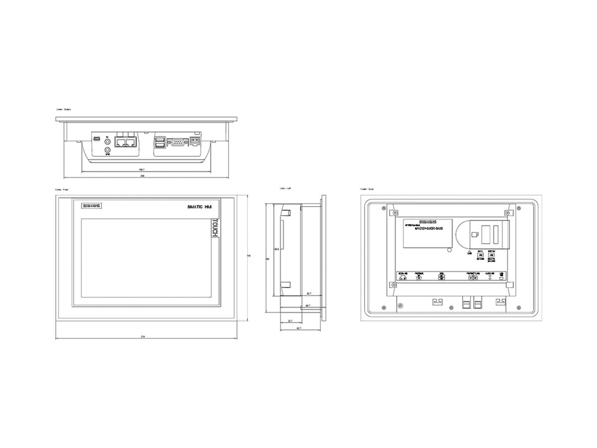 EB-SPS-Touchpanel 9" Siemens SIMATIC HMI TP900 Comfort, 24VDC, TFT