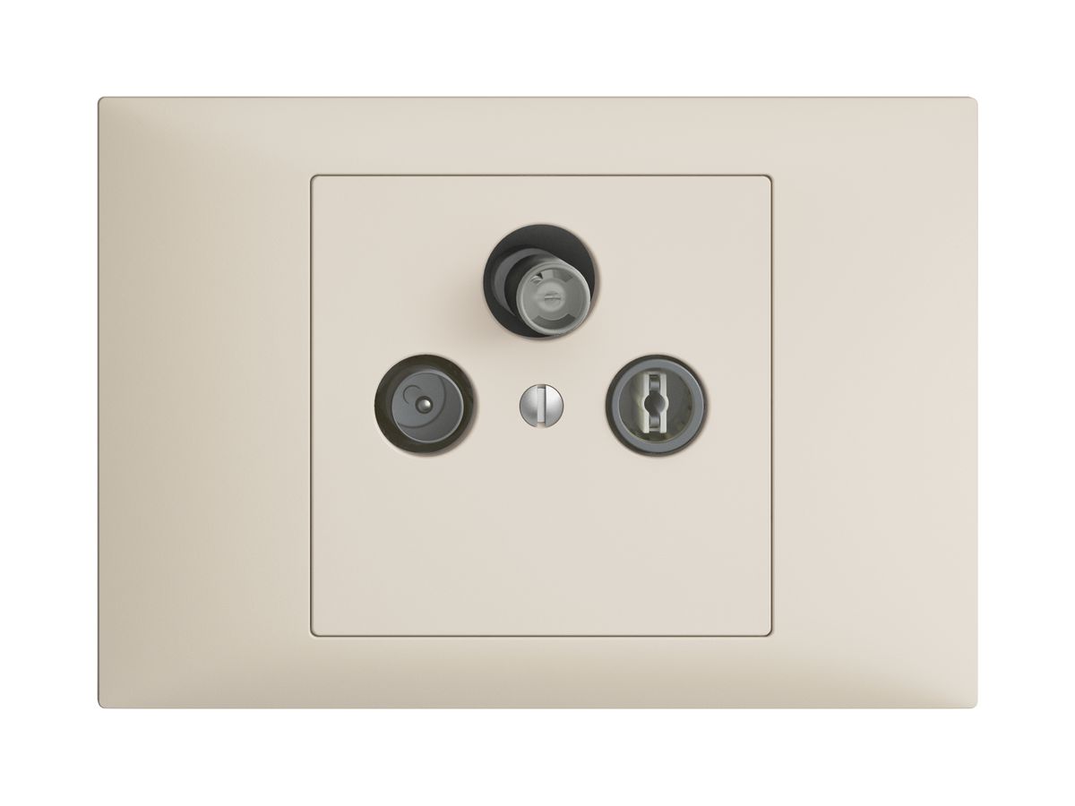 EB-Stichdose SAT/TV DB52 EDIZIOdue crema, mit IEC/F-Anschluss