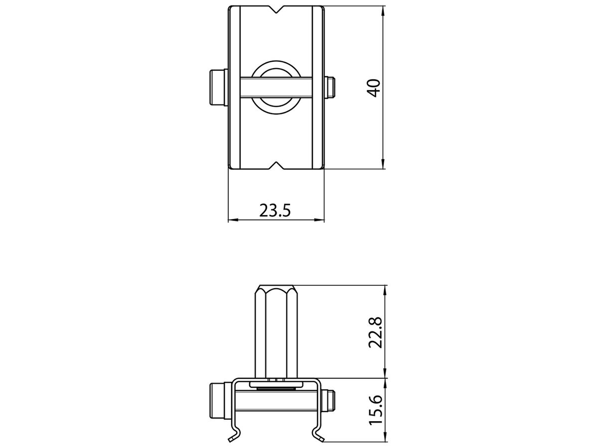 Montageklammer Sylvania OneTrack M6 Stahl 40mm×23.5mm×38.4mm Zink