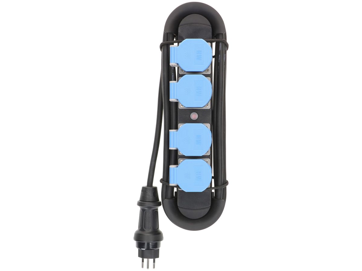 Steckdosenleiste MAX HAURI Construct Line 4×T13 5m 3×1.5mm² IP44 blau/schwarz