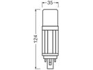 LED-Lampe LEDVANCE DULUX D18 G24d 7.5W 950lm 6500K mattiert 124mm