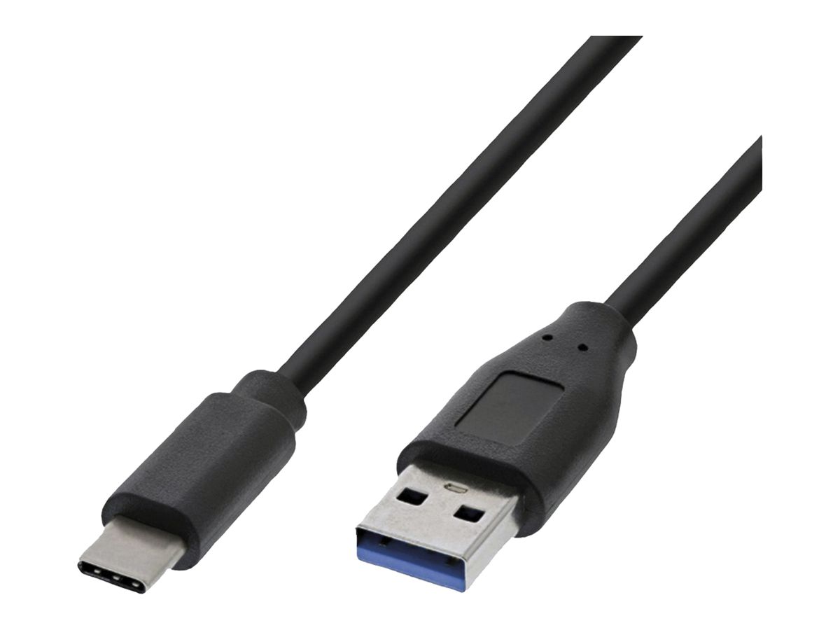 USB-Kabel ROLINE RM USB-A/USB-C (USB 3.2 Gen1) 5Gbit/s schwarz 0.5m