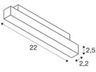 LED-Spot SLV IN-LINE 22 48V TRACK 7.3W 570lm 930 95° DALI 220×22mm weiss