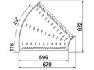 Bogen BET RB 45° 110×600mm Stahl bandverzinkt