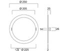 Adapterring Feilo Sylvania Ausschnitt Ø205…225mm RAL 9003