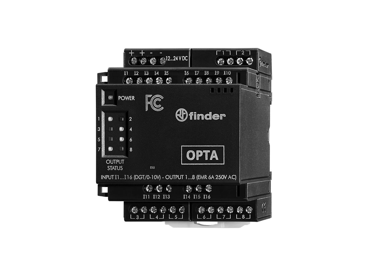REG-IN-/OUT-Modul SPS FINDER 8A.58 OPTA Codesys 12…24VDC DC 16×DI 8 16×AI 8×AO