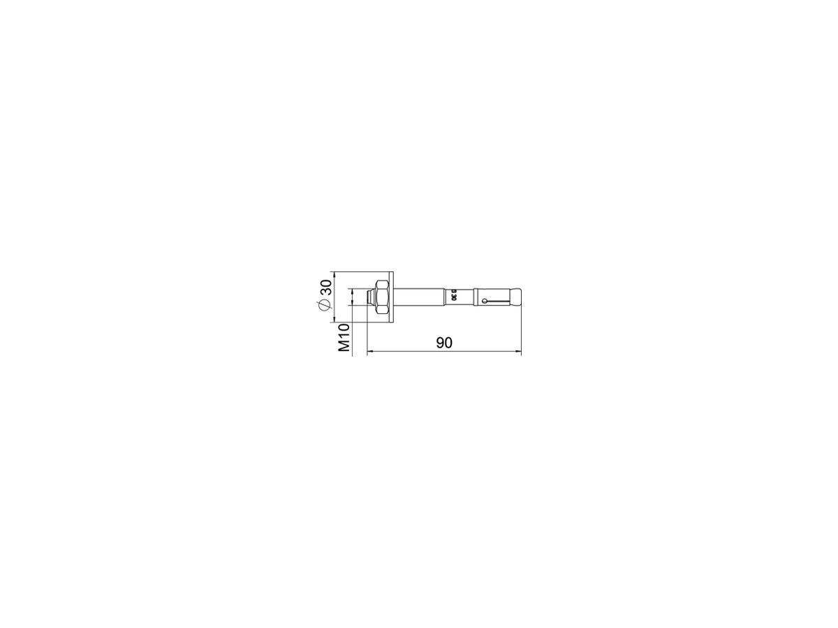 Bolzenanker BET BZ3 M10×90mm (0…30mm) Stahl