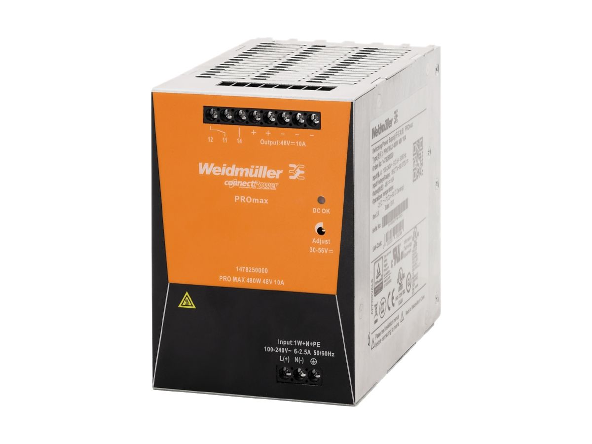 Schaltnetzgerät Weidmüller Connect Power PRO MAX 480W 48V 10A