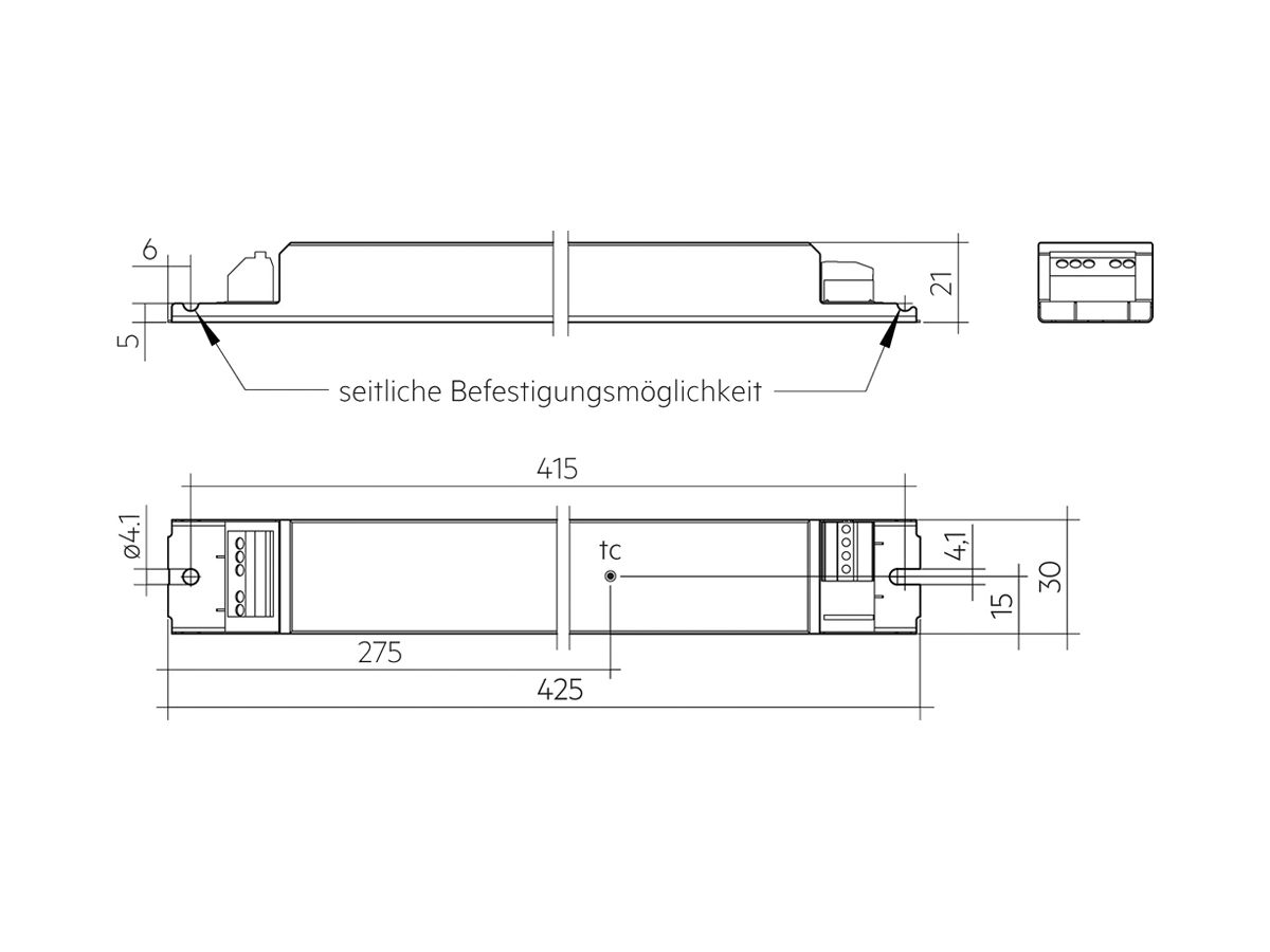 LED-Betriebsgerät Tridonic LC 10…100W 48V 210…2085mA DIM 425×30×21mm