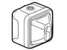 AP-Drehschalter PLEXO 1-0-2 mit Sicherheitsschloss weiss