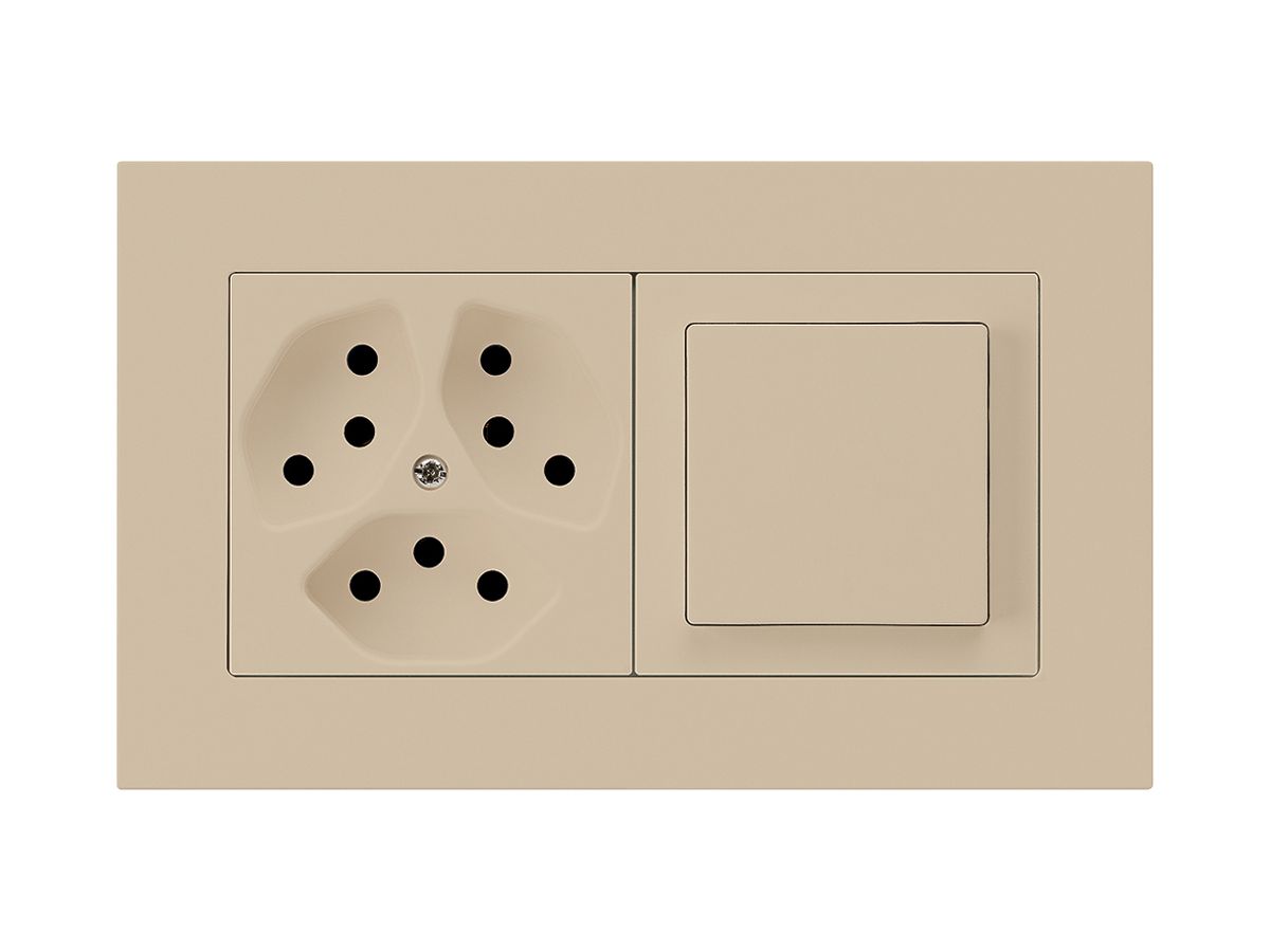 UP-Kombination kallysto.pro Gr.I-I horizontal 3×Typ 13+Schalter S3 beige