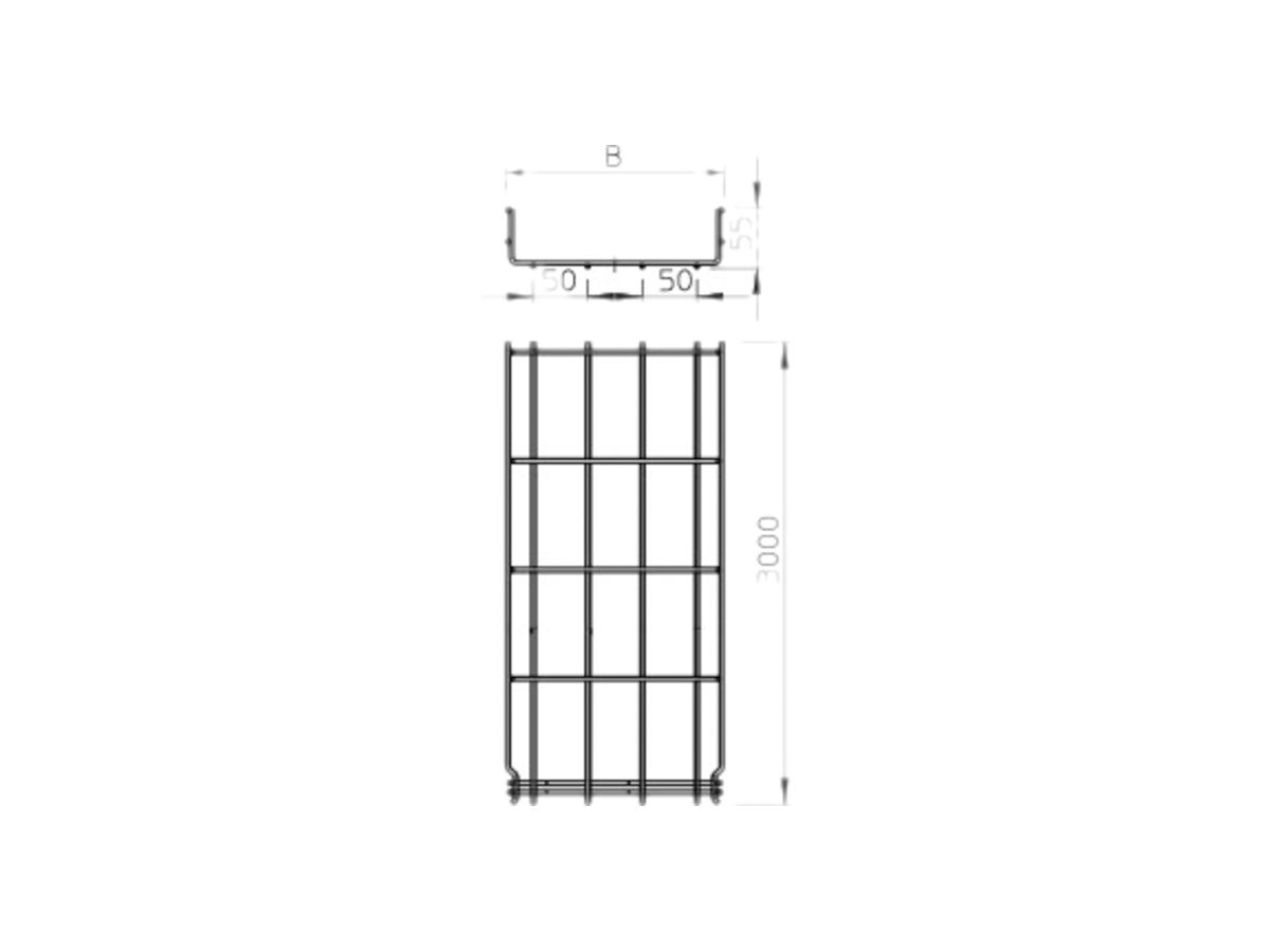 Gitterkanal Bettermann 300×55×3000mm tauchfeuerverzinkt