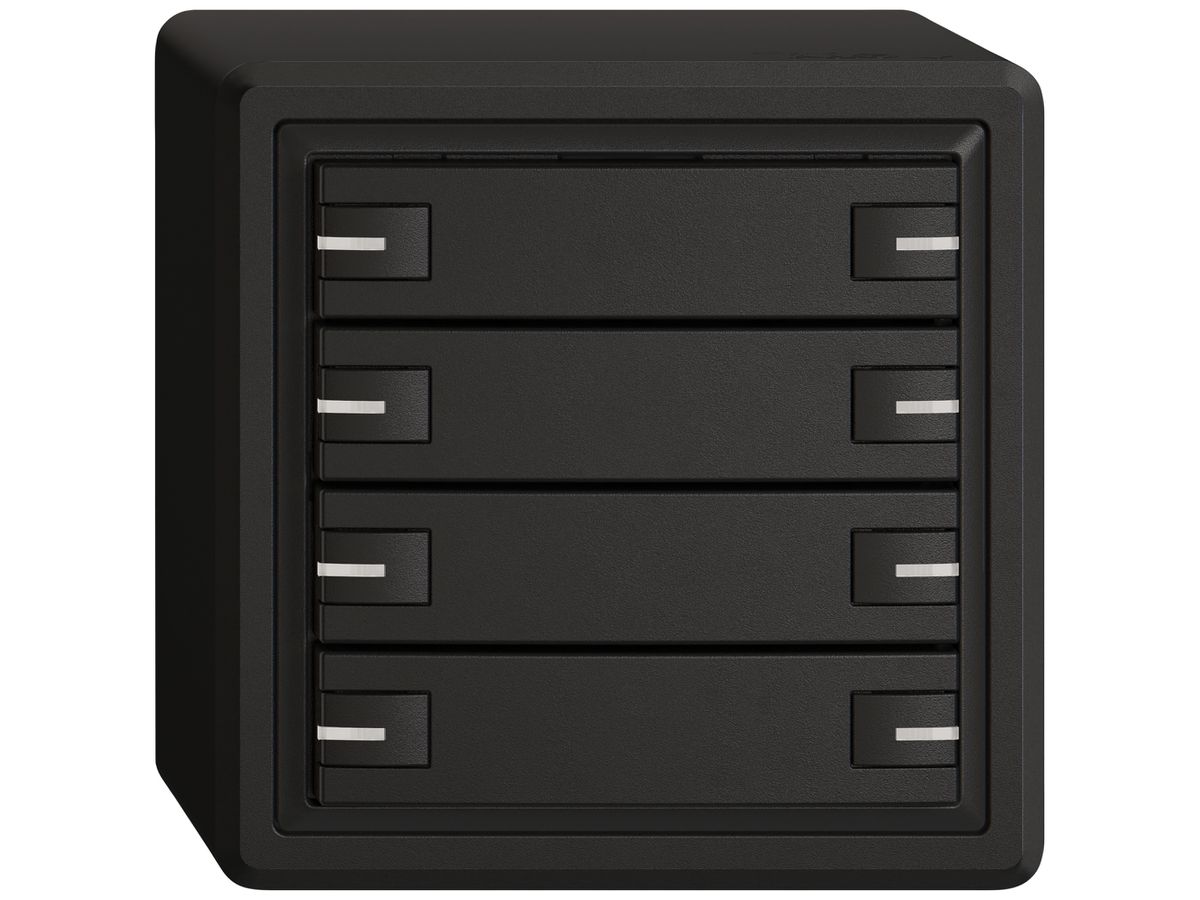 AP-KNX-Taster RGB EDIZIO.liv SNAPFIX® Temperaturfüh.RGB-LED 8×T 1-Tbed.sz
