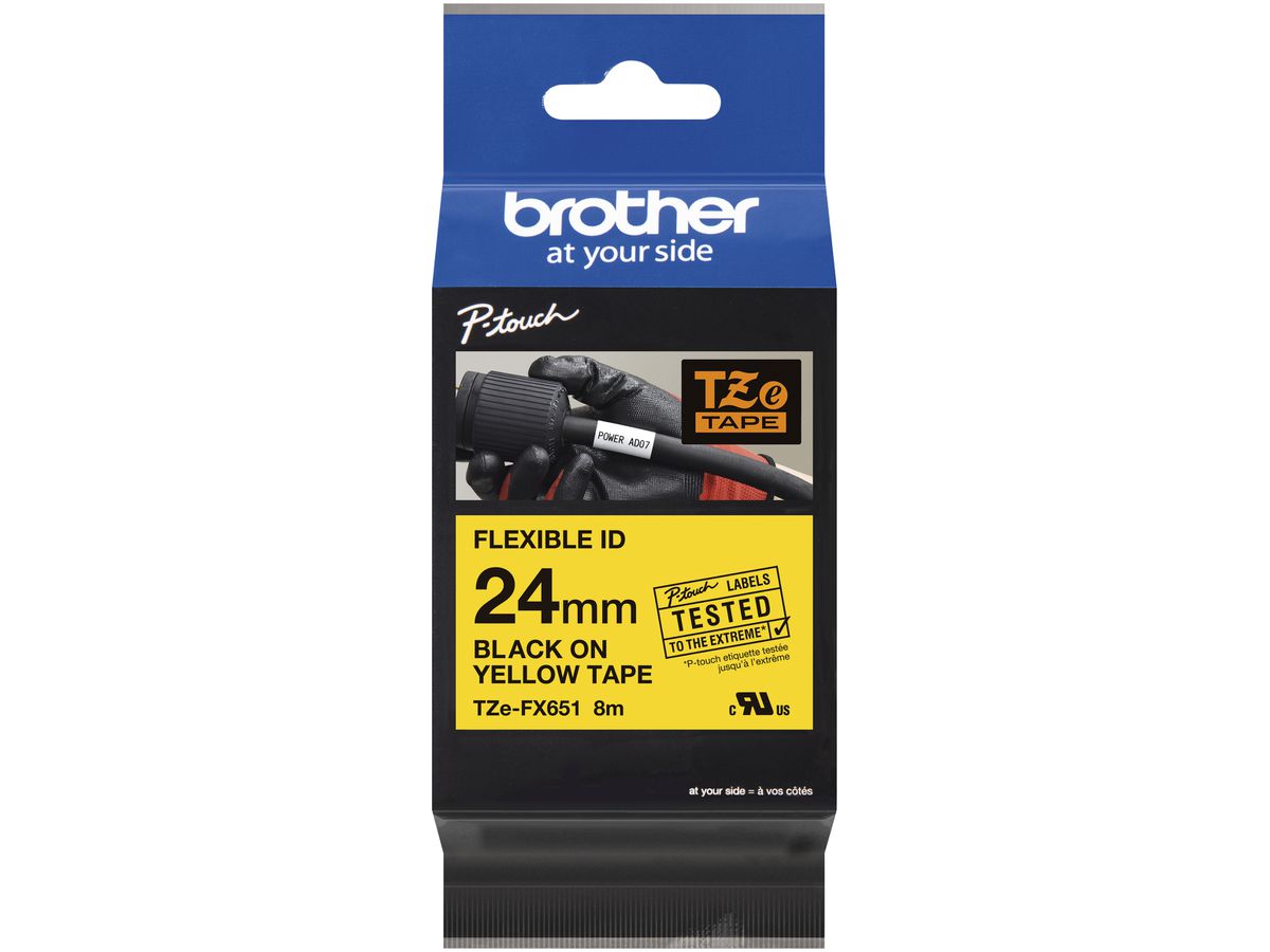 Schriftbandkassette TZe-FX 24mm×8m gelb