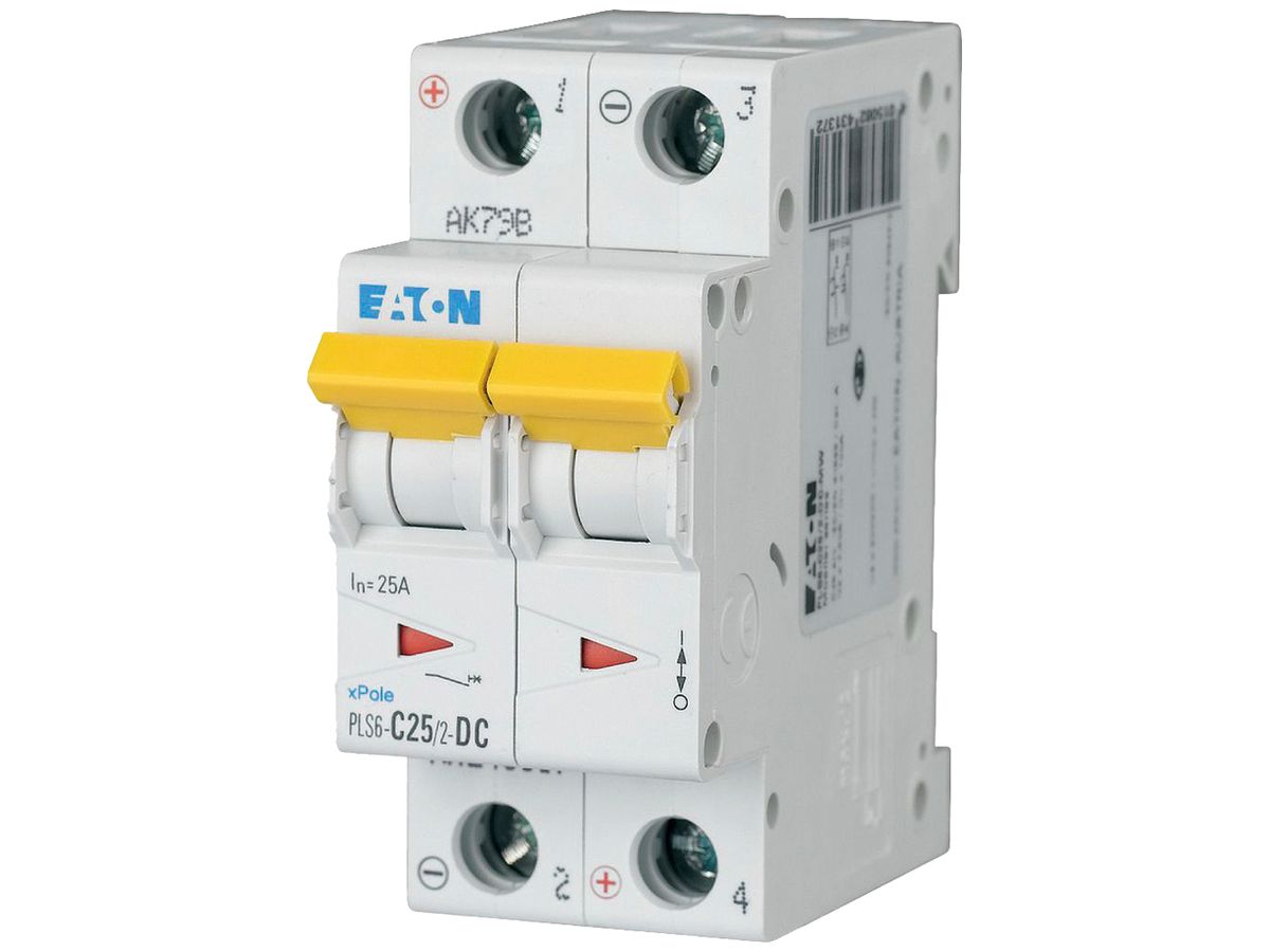 Leitungsschutzschalter Eaton PLS6-C25/2-DC-MW 2P 220V C 25A 2TE