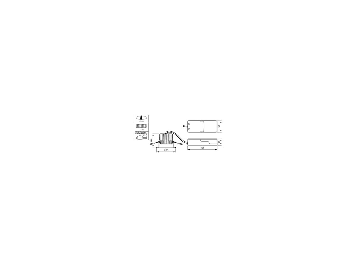 LED-Downlight Philips RS155B PSR 7.2W 800lm 840 MB DIM aluminium 36°
