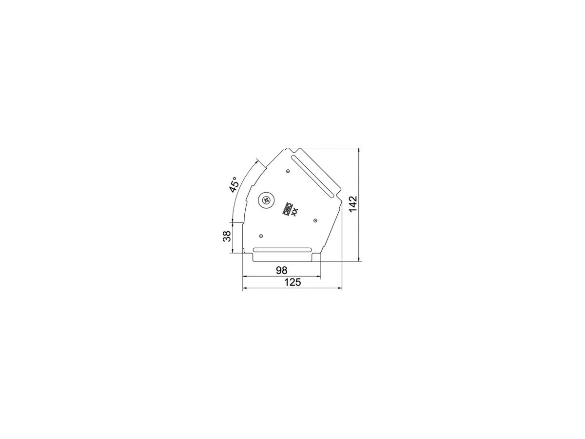 Deckel BET RBD 45° 100×125mm Stahl bandverzinkt Zink-Aluminium